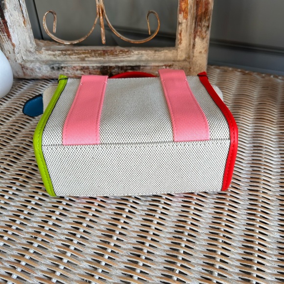 Kate Spade Kip Canvas Mini Tote Preppy Chic Dream Barbiecore resortwear coastal - Picture 9 of 14